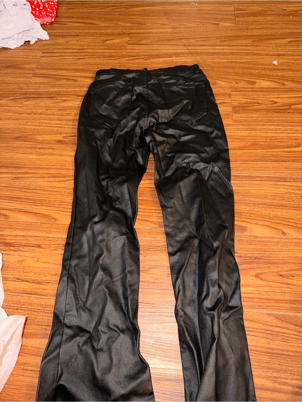 Edikted Black Flared Wide-Leg Leather pants. Worn Once - Picture 3 of 3